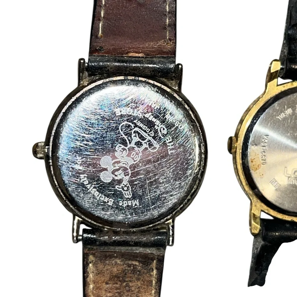 Vintage Disney Character Watches with Black Straps